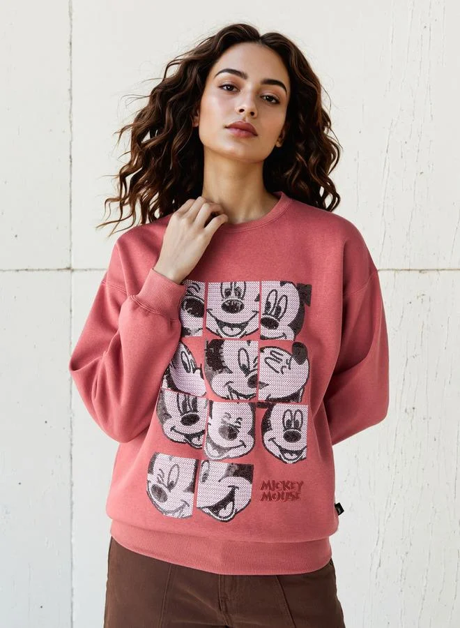 Mickey Mouse Embellished Sweatshirt