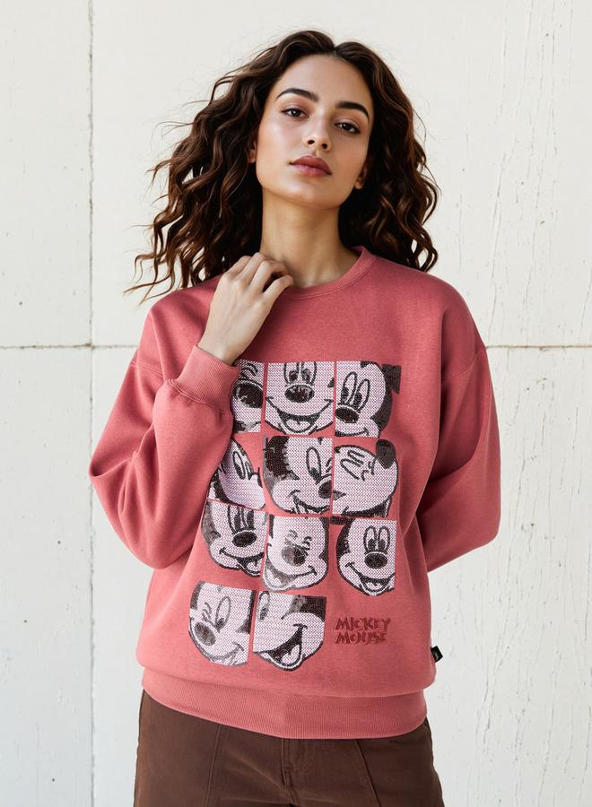 SP Characters Mickey Mouse Embellished Sweatshirt - Image 1