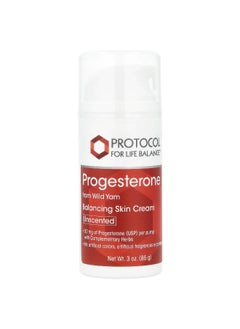 Protocol for Life Balance, Progesterone, Balancing Skin Cream, Unscented, 3 oz (85 g)