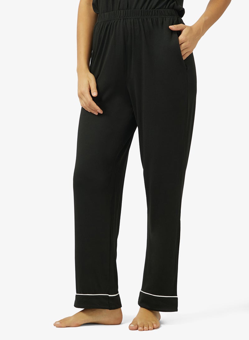 جينجر طقم قميص بيجامة بأزرار وزخرفة متباينة - Image 4