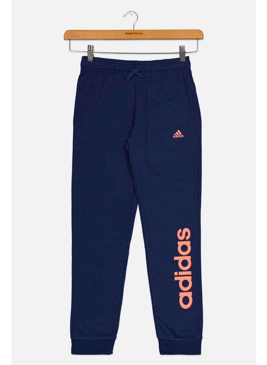 Adidas Kids Girls Brand Logo Outdoor Sweatpants, Navy  - Image 1