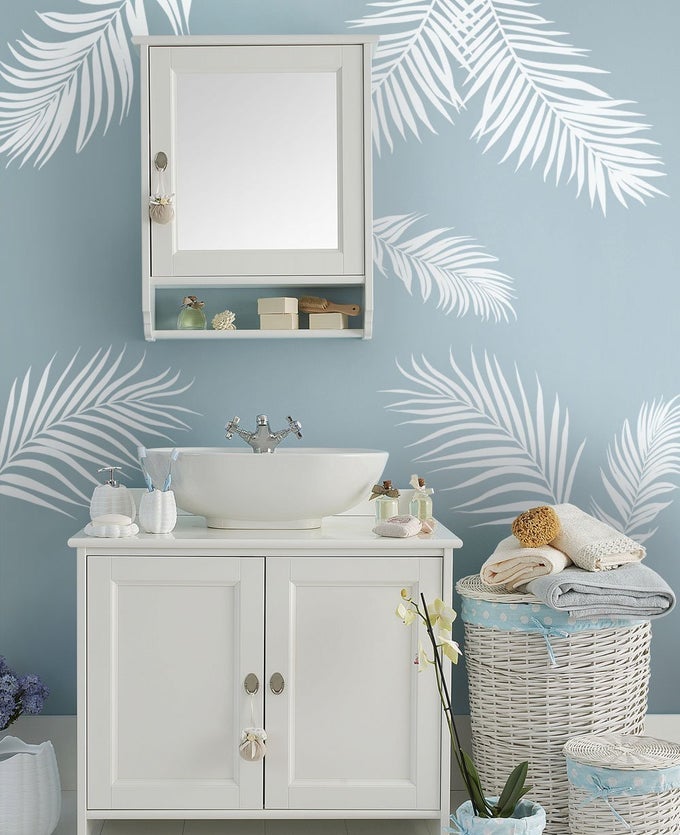 PALM LEAVES WALL DECAL WHITE BY