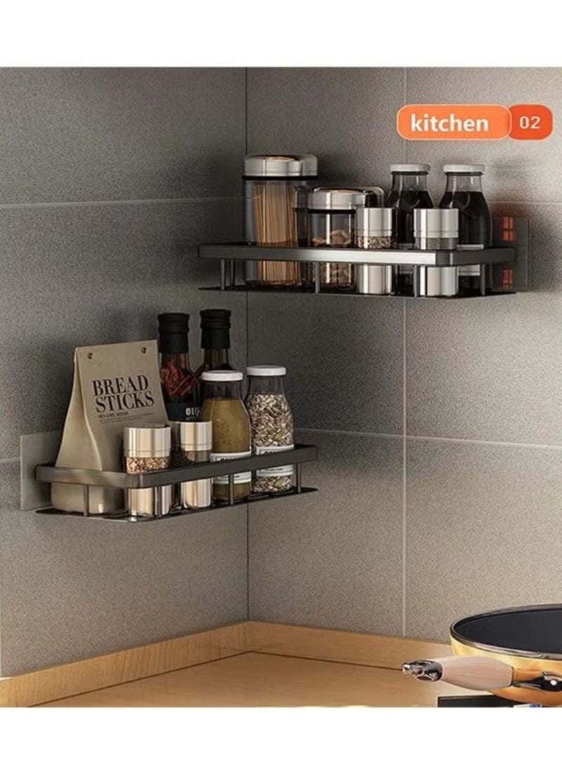 2 قطعة لا الحفر الفولاذ المقاوم للصدأ الحمام دش الجرف الرفوف العائمة - Image 5