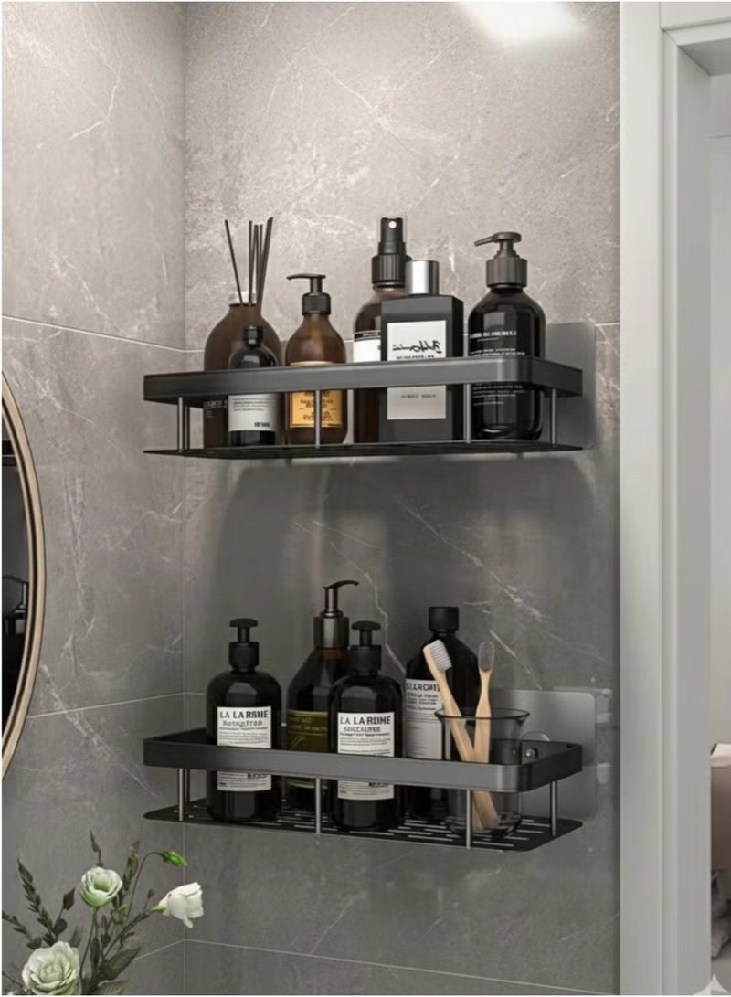 2 قطعة لا الحفر الفولاذ المقاوم للصدأ الحمام دش الجرف الرفوف العائمة - Image 1