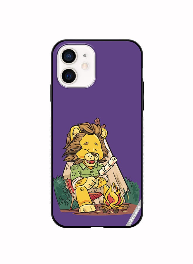VR CREATIVE Protective Case Cover For Apple iPhone 12 mini Lion Chilling Design Multicolour - Image 1