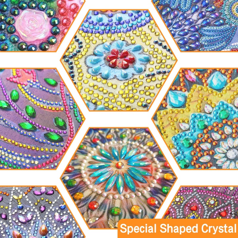 Ginfonr Diamond Painting Kits Hanging Pendant, Beach Diamond Art Kits for Adults, Special Shaped Rhinestone Valentine's Day Gift Diamond Art, Double Sided Summer Decor for Garden Window (8 x 8inch) - Image 4