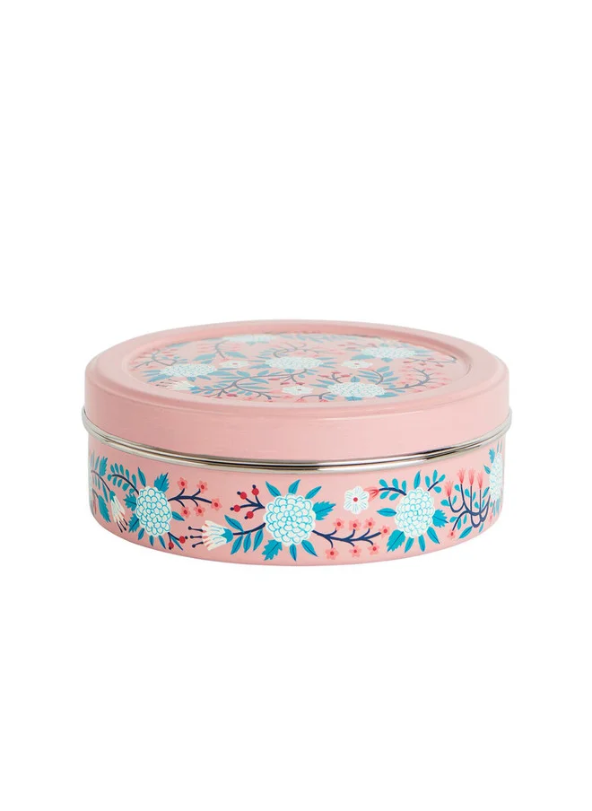 Chumbak Peach Floral Steel Spice Box