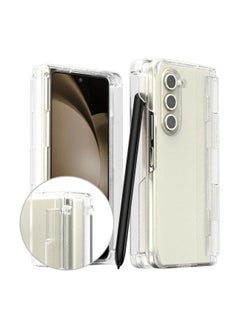 araree Nukin 360P series Z Fold 5 Case with S Pen Slot and Hinge Protection, Lightweight Full Body Protective Hard PC Cover for Samsung Galaxy Z Fold 5 - Clear Matt  - Image 1