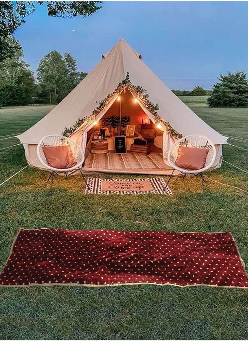 QUTOOB - Traditional Arabic Picnic Carpet, Foldable Camping Carpet with Carry Strap, Multi Use Picnic Mat Perfect for Camping, Park, Beach, Desert, Hiking, Outdoor and Indoor, Mattress for Camping and Trips - Image 1
