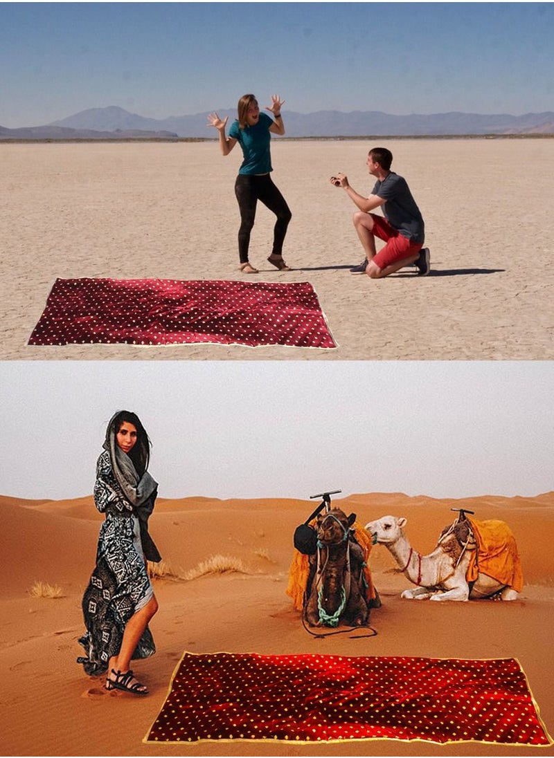 QUTOOB - Traditional Arabic Picnic Carpet, Foldable Camping Carpet with Carry Strap, Multi Use Picnic Mat Perfect for Camping, Park, Beach, Desert, Hiking, Outdoor and Indoor, Mattress for Camping and Trips - Image 1