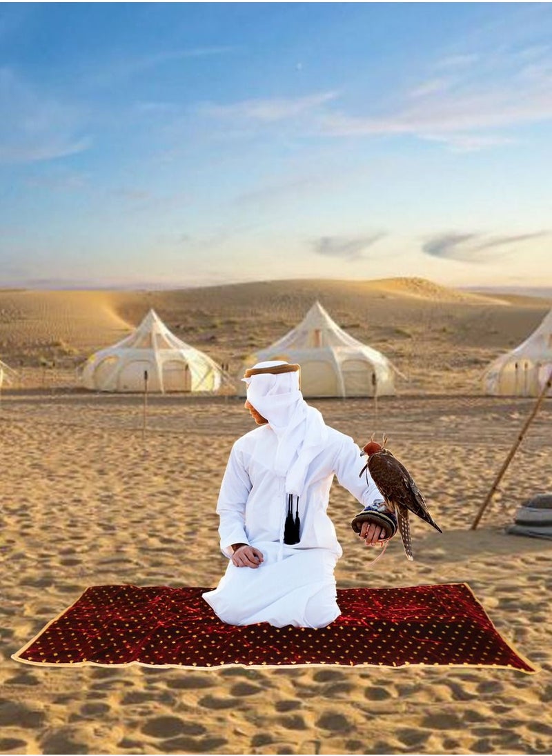 QUTOOB - Traditional Arabic Picnic Carpet, Foldable Camping Carpet with Carry Strap, Multi Use Picnic Mat Perfect for Camping, Park, Beach, Desert, Hiking, Outdoor and Indoor, Mattress for Camping and Trips - Image 1