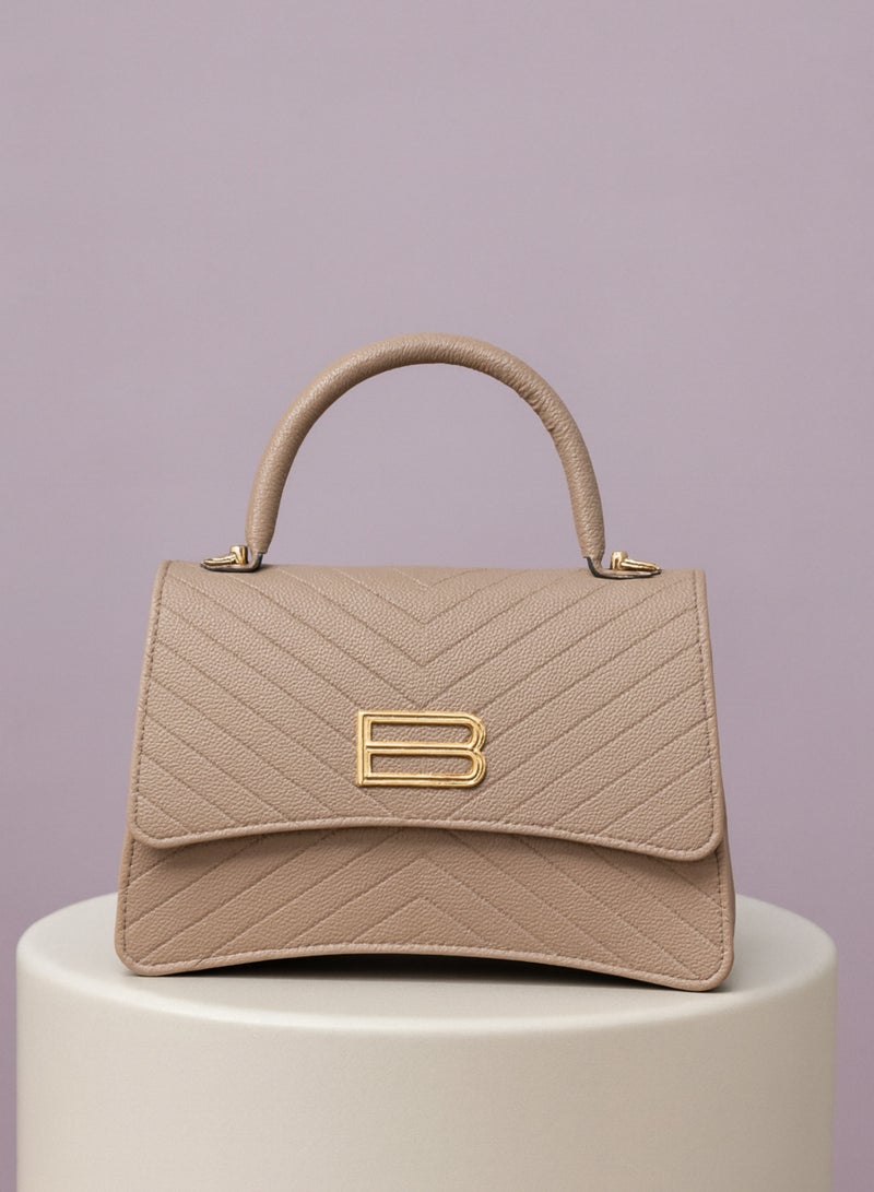 فيبتور حقيبة يد نسائية أنيقة من جلد البولي يوريثان بمقبض علوي وسحاب للإغلاق، حقيبة كتف خفيفة الوزن ومتينة - Image 1