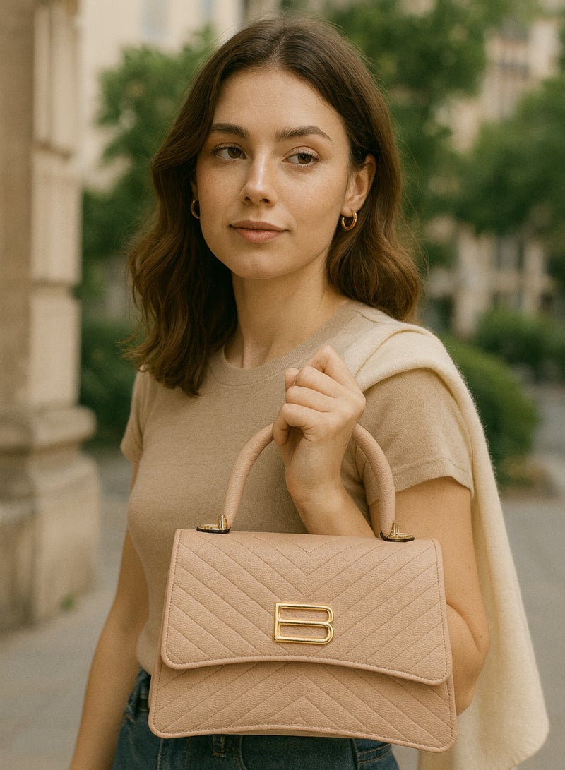 فيبتور حقيبة يد نسائية أنيقة من جلد البولي يوريثان بمقبض علوي وسحاب للإغلاق، حقيبة كتف خفيفة الوزن ومتينة - Image 3