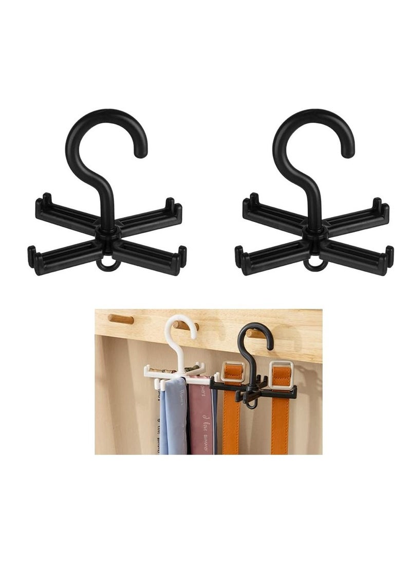 SYOSI Belt Hanger for Closet - 360° Rotating Belt Organizer Belt Rack Ties and Belt Holder Closet Storage Accessory Hooks for Belts, Ties, Scarves, (8 Pack, 4 Black 4 White)  - Image 1
