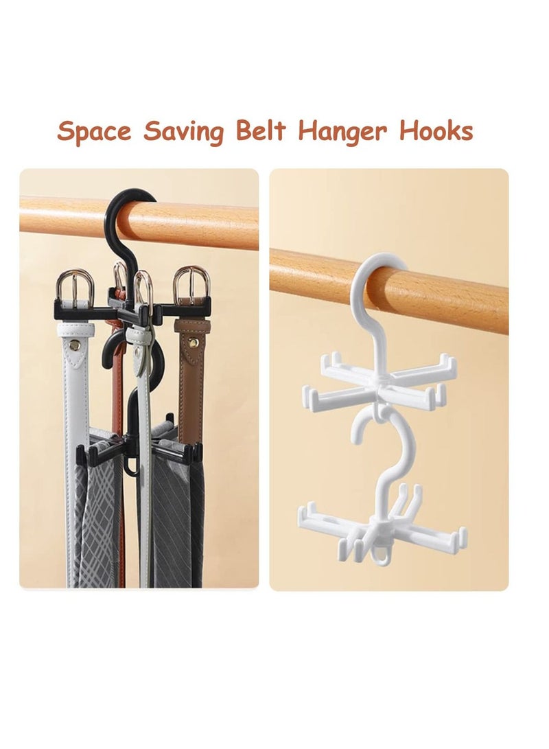 SYOSI Belt Hanger for Closet - 360° Rotating Belt Organizer Belt Rack Ties and Belt Holder Closet Storage Accessory Hooks for Belts, Ties, Scarves, (8 Pack, 4 Black 4 White)  - Image 4
