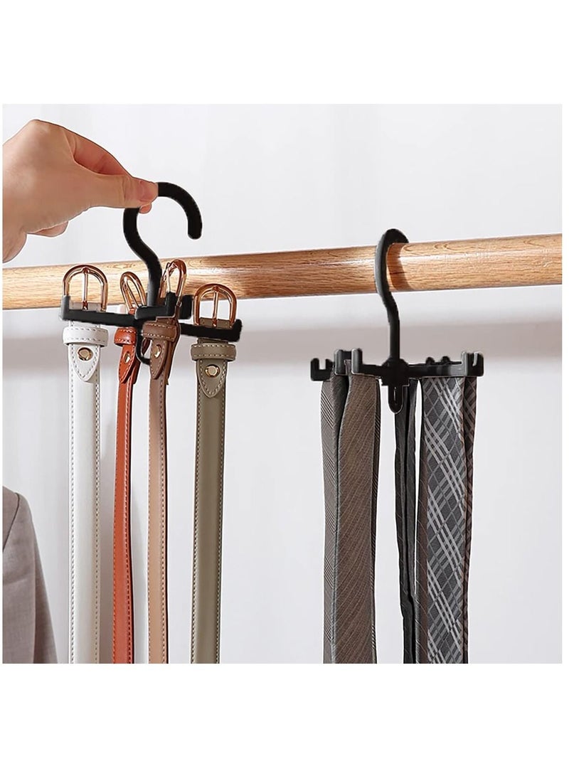 SYOSI Belt Hanger for Closet - 360° Rotating Belt Organizer Belt Rack Ties and Belt Holder Closet Storage Accessory Hooks for Belts, Ties, Scarves, (8 Pack, 4 Black 4 White)  - Image 5
