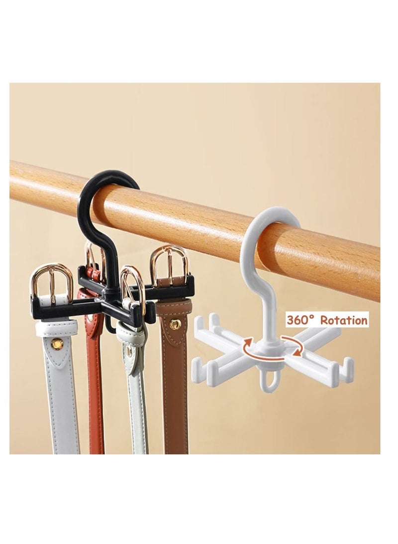 SYOSI Belt Hanger for Closet - 360° Rotating Belt Organizer Belt Rack Ties and Belt Holder Closet Storage Accessory Hooks for Belts, Ties, Scarves, (8 Pack, 4 Black 4 White)  - Image 3