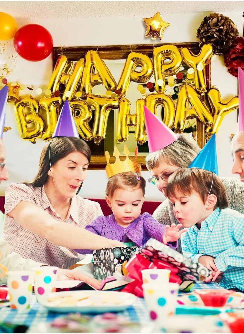 iPartyCool - Happy Birthday Balloons,Aluminum Foil Banner Balloons for Birthday Party Decorations and Supplies -Gold - Image 1