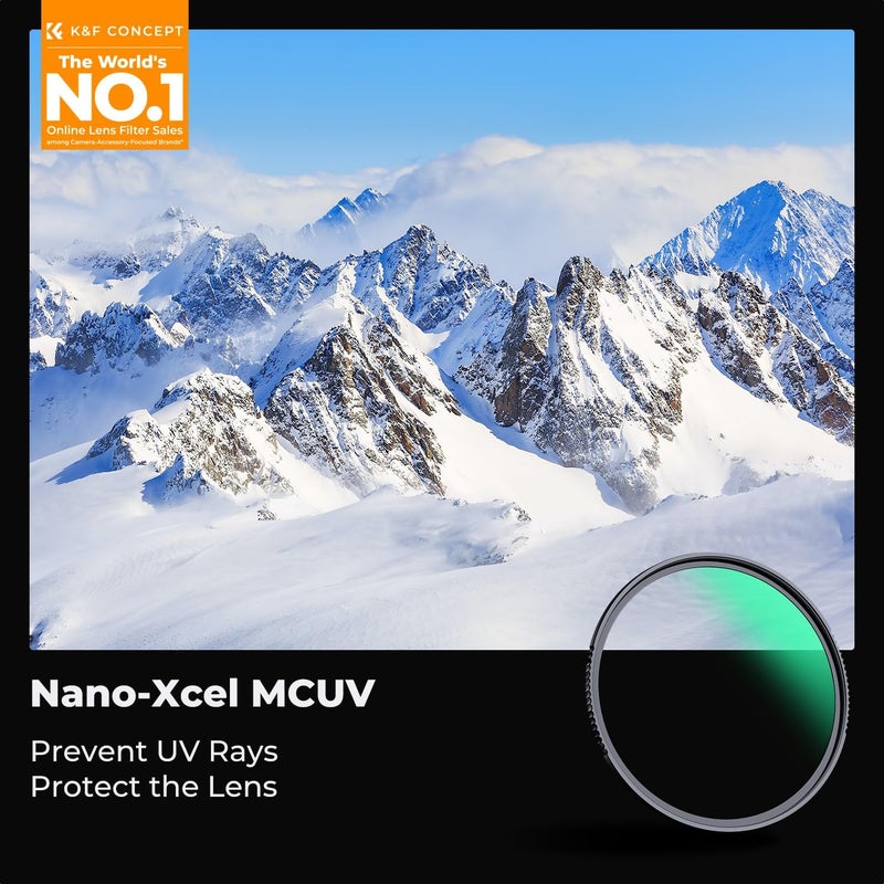 K&F Concept 77mm MC UV Protection Filter with 28 Multi-Layer Coatings - Ultra-Slim, Hydrophobic, Scratch Resistant - Image 2