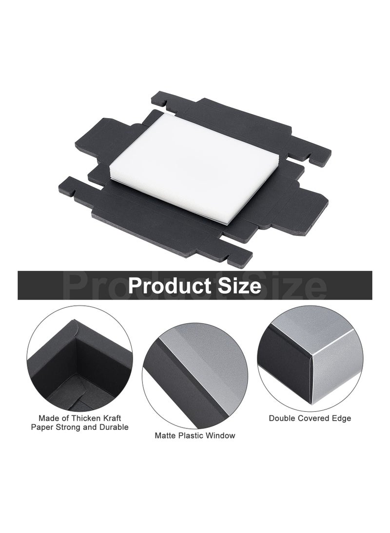 12 عبوة صناديق درج مستطيلة شفافة مصنوعة من PVC بلون أسود 16x9.2x3.2 سم لصندوق هدايا للحفلات والمكافآت والحلويات والمخبوزات والمجوهرات - Image 5