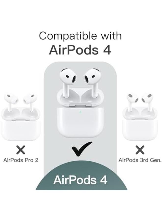 جي تيك غطاء سيليكون مطور لسماعات Airpods الجيل الرابع 2024 مع سلسلة مفاتيح من مادة البولي كربونات الصلبة الداخلية وغطاء حماية مقاوم للصدمات مع إضاءة أمامية LED باللون الأخضر الصنوبري - Image 2