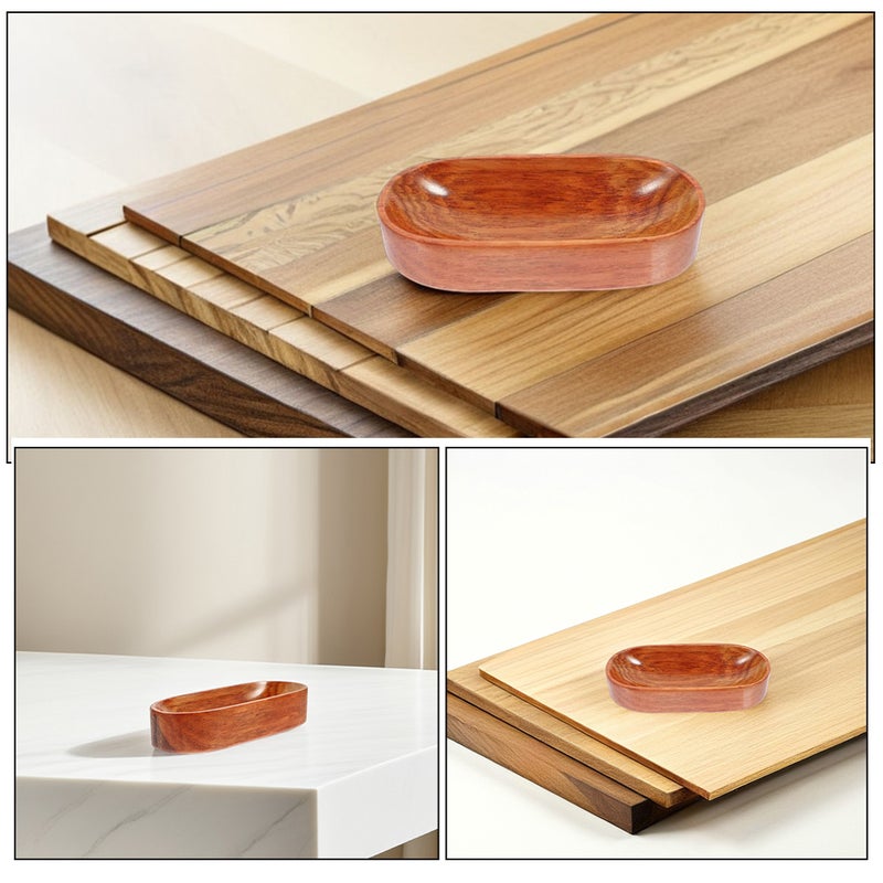 4 pcs Serving Trays Wood Platter Serving Platter Charcuterie Plates Board Cheese Plate - Image 5