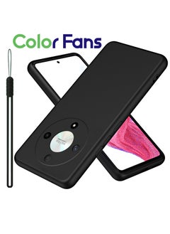 Color Fans For Honor X9b 5G 6.78 inch Case Slim Liquid Silicone Protective Cover Black  - Image 1