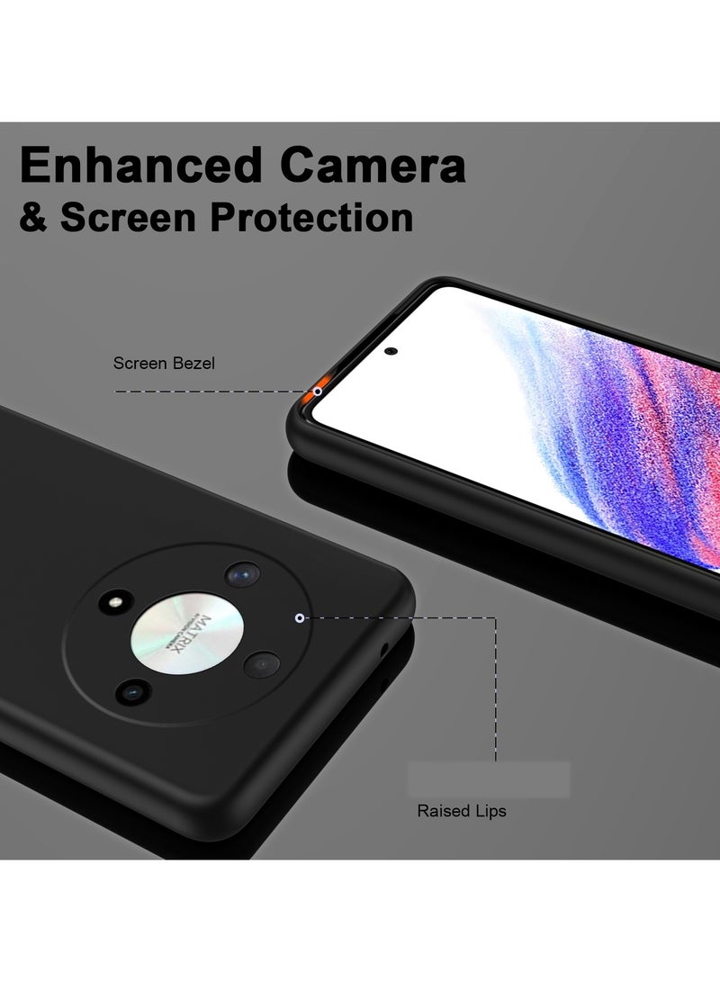 Color Fans For Honor X9b 5G 6.78 inch Case Slim Liquid Silicone Protective Cover Black - Image 5