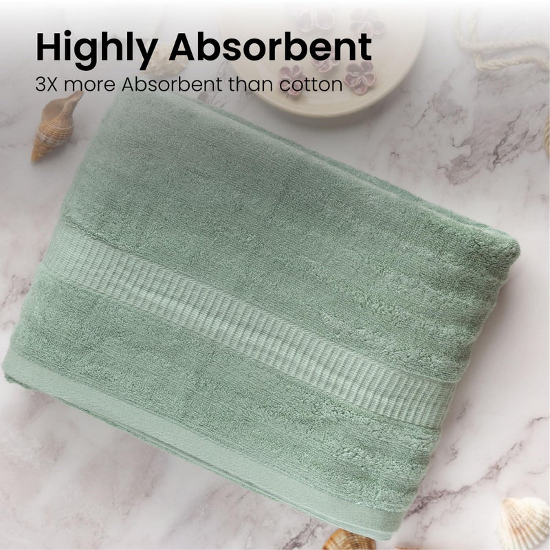 Mush Bamboo Towels for Bath Large Size | 600 GSM Bath Towel for Men & Women | Soft, Highly Absorbent, Quick Dry,and Anti Microbial | 75 X 150 cms (Pack of 1, Olive Green) - Image 5