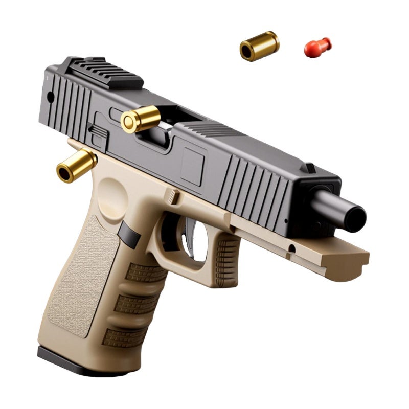 Soft Bullet Launcher: Sand Color, Fully Automatic Reloading, 8-10 M Shooting Distance - One-Button Ejection, Versatile Shooting Modes for Target Practice, Friendly Competitions & Users Aged 14+ - Image 1