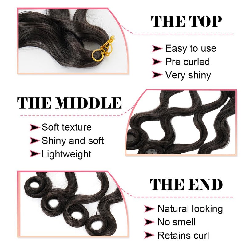 WIPPORYA French Curly Braiding Hair 24 Inch 6 Packs Loose Wave Bouncy Crochet Hair Pre Stretched 100g/pack Yaki Curly Braiding Hair for Black Women Hair Extensions (#2) - Image 4