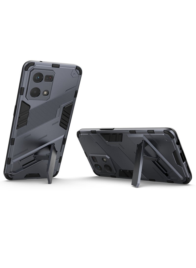 جولدن ماسك - اوبو رينو 7 4جى/اف 21 برو (Oppo Reno7 4G/F21 Pro) جراب بانك كفر حماية للهاتف - (رمادى) - Image 1