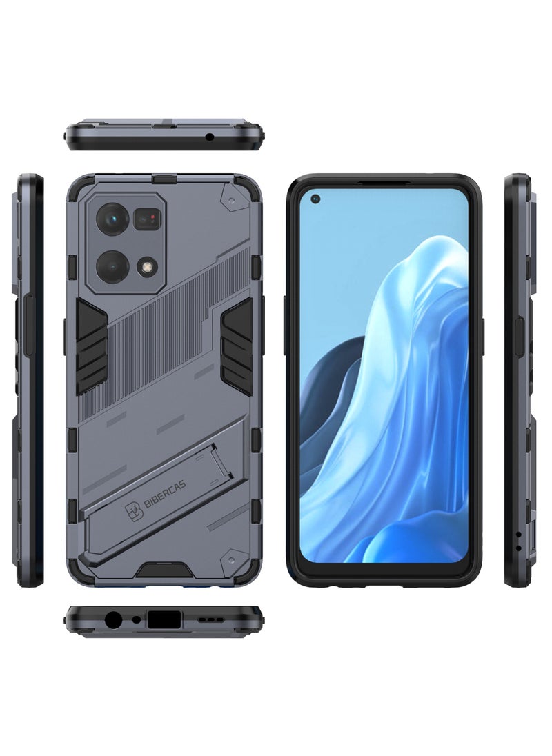 جولدن ماسك - اوبو رينو 7 4جى/اف 21 برو (Oppo Reno7 4G/F21 Pro) جراب بانك كفر حماية للهاتف - (رمادى) - Image 1