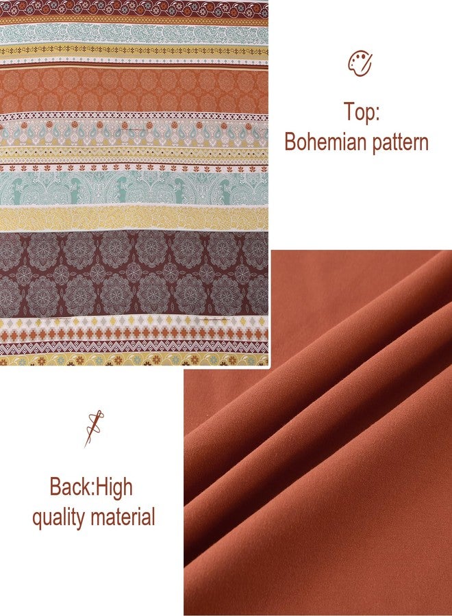 Cottolester Boho Comforter Set King Size,8 Pieces Red and Orange Bohemian Striped Bed in a Bag,Paisley Soft Microfiber Bedding Comforter Set - Image 4
