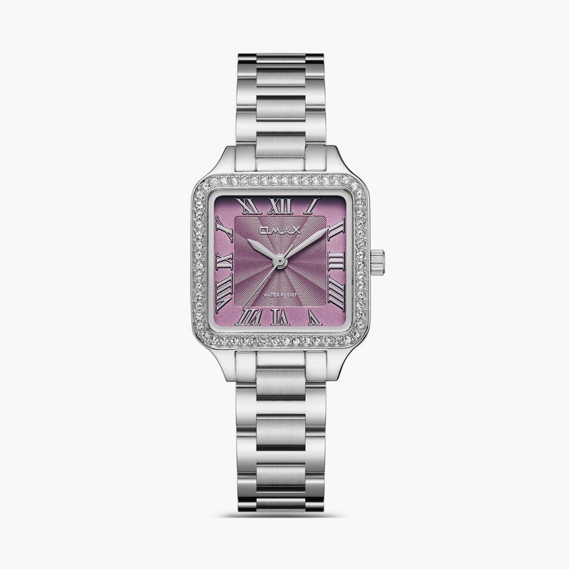 OMAX ساعة أومكس فضية أنالوج للنساء - Image 1