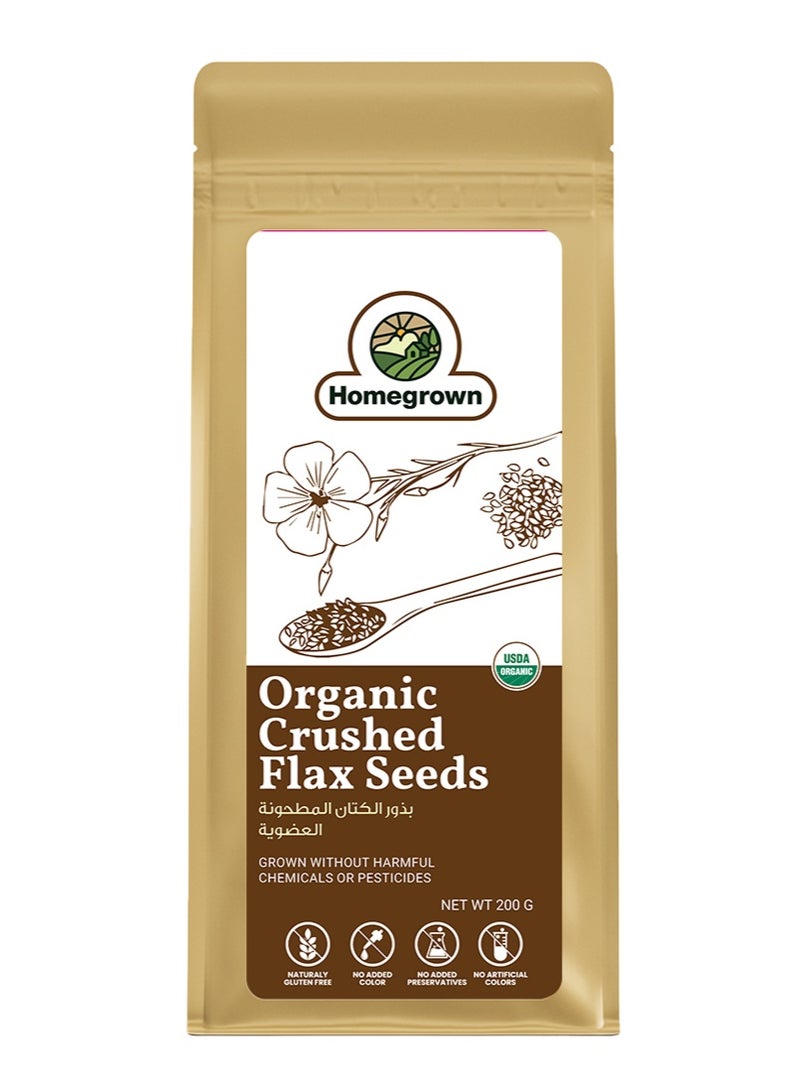 Homegrown Organic Crushed Flax Seeds 200g | Cold-Milled & High-Fiber | Rich in Omega-3, Protein & Antioxidants | Natural Superfood for Smoothies, Baking, Weight Management & Heart Health - Image 1
