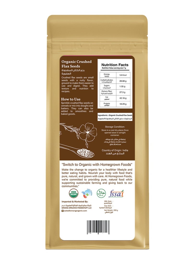Homegrown Organic Crushed Flax Seeds 200g | Cold-Milled & High-Fiber | Rich in Omega-3, Protein & Antioxidants | Natural Superfood for Smoothies, Baking, Weight Management & Heart Health - Image 2