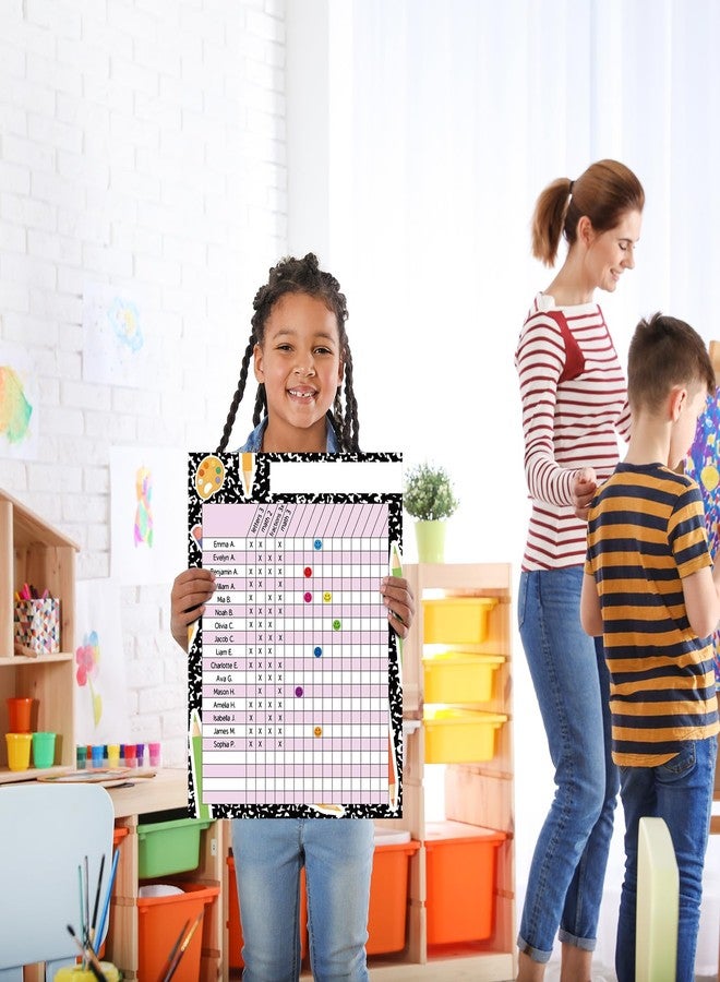 BLSUREFYX 8pcs Attendance Charts for Classroom Management 11x13.8in Multi-Color Incentive Reward Chart Kids Behavior Chart Student Homework Tracker for Chore Responsibility Assignments Data Progress Tracking - Image 2