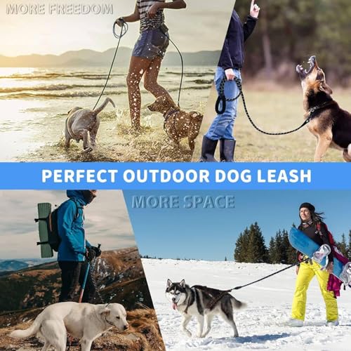 HANK Dog Long Leash | 3M Reflective Leash for Large Dogs | Metal Hook | Soft Comfortable Handle | Shockproof Pet Rope (10 Feet Long - Neon Orange) - Image 5