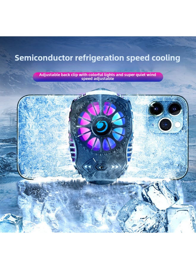Beauenty Semi-conductor Cooling Tablet Phone Heat Sink Wired Multi-gear Adjustable Attraction Clip Mobile Game Cooling Device-Color:G4 (back Clip Semiconductor Refrigeration Air-cooled) Black  - Image 1