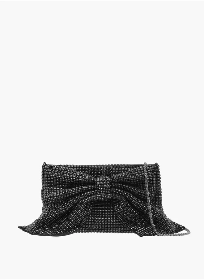 سيليست Women Bow Embellished Crossbody Bag with Chain Strap Ramadan Collection