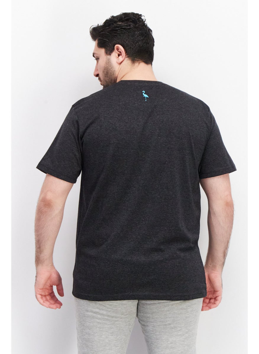 Tailorbyrd Men Crew Neck Short Sleeve Heather T-Shirt, Charcoal  - Image 2