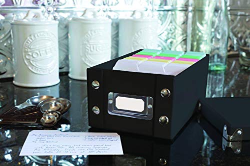 Snap-N-Store Index Card Holder Storage Box - Collapsible Organizer Box fits 1100 Flash Cards - Business, Recipe, or Note Card - 3 x 5, 2 Pack, Black - Image 2