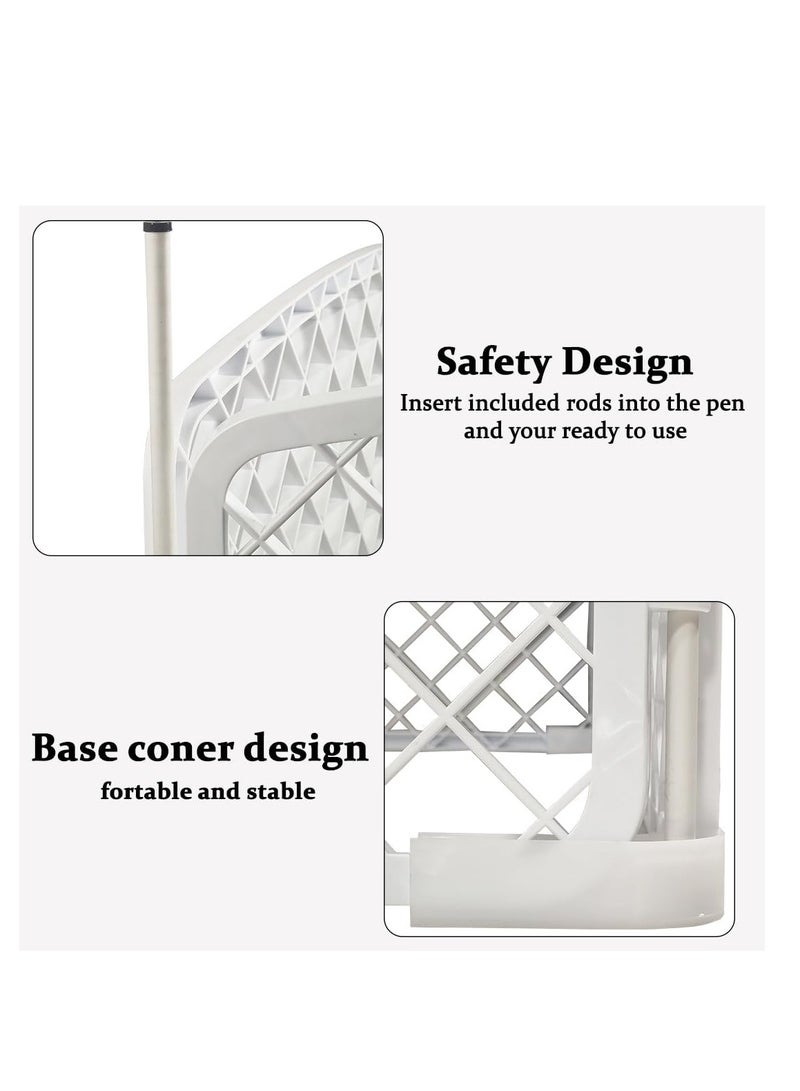 NNC PETS Dog playpen for Medium to Large dogs, Foldable and Stable pet playpen with 4-panel design and Lockable door, Suitable for Indoor & Outdoor use, Easy to assemble 101 cm (White) - Image 5