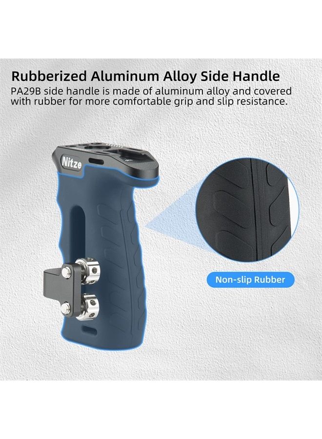 Nitze مقبض جانبي مريح مع براغي 1/4 بوصة، مقبض ألومنيوم مطاطي لليسار/اليمين لكاميرات ومراقبات - PA29B - Image 4