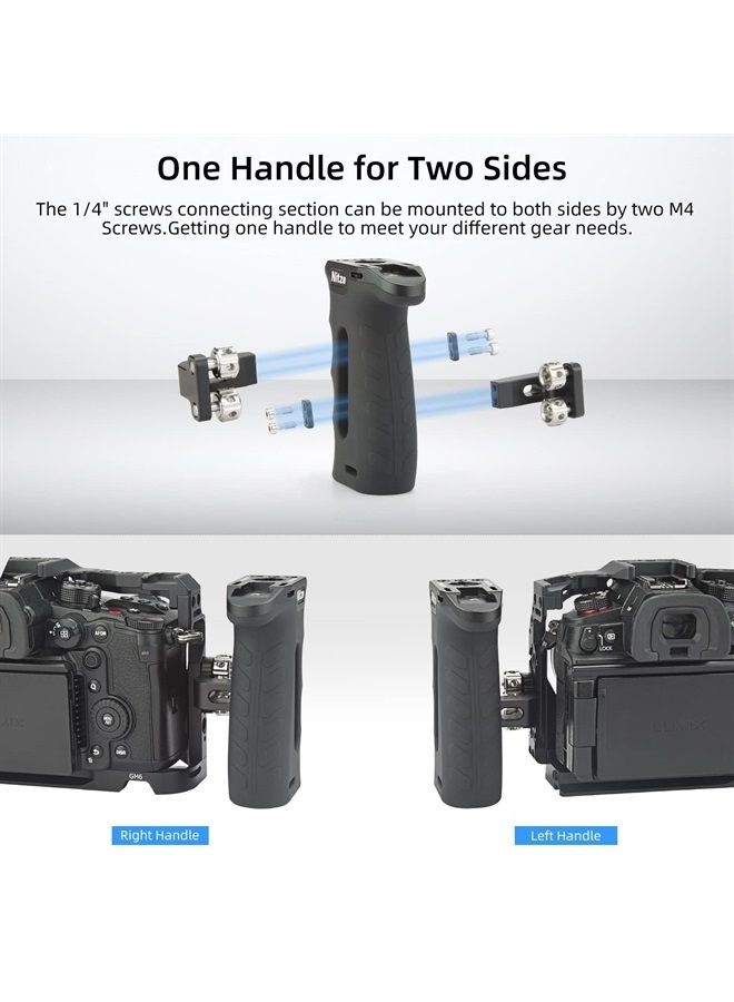 Nitze مقبض جانبي مريح مع براغي 1/4 بوصة، مقبض ألومنيوم مطاطي لليسار/اليمين لكاميرات ومراقبات - PA29B - Image 5