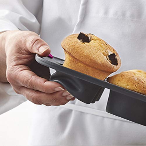 Trudeau Structure White Confetti 6-Cup Jumbo Muffin Pan – Premium Steel-Reinforced Silicone Bakeware, Nonstick BPA-Free Cupcake & Muffin Mold – Oven, Freezer & Dishwasher Safe - Image 2