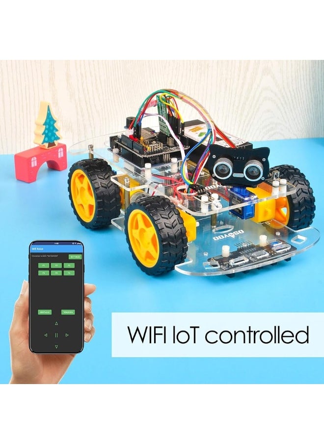 OSOYOO OSOYOO V2.1 Smart IOT Robot Car Kit for Arduino - Early STEM Education for Beginner Teenage and Kid â€“ Learn Circuit, Sensor - Get Hands-on Experience on Programming, Electronics Assembling, Robotics  - Image 2