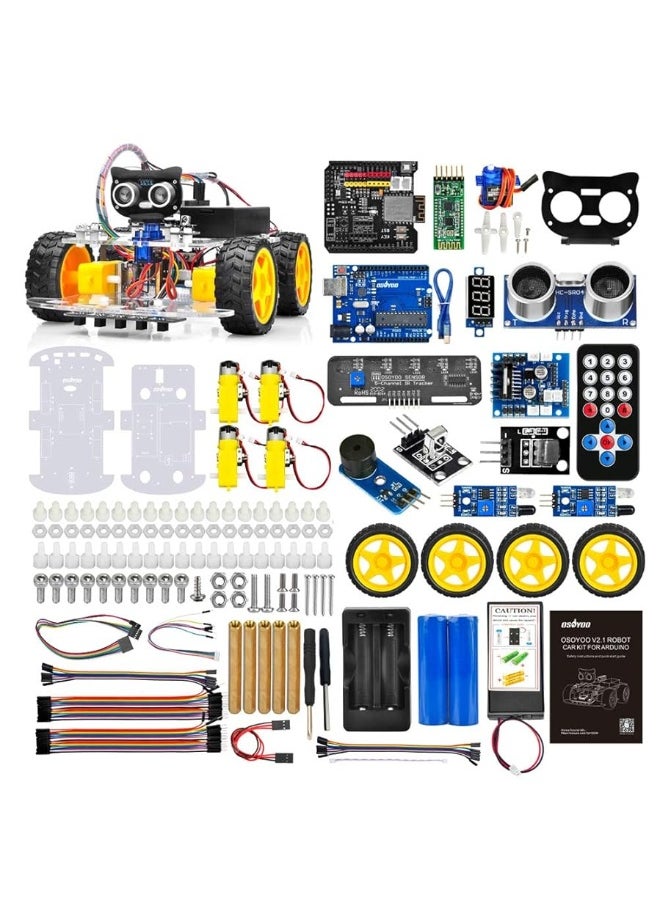 OSOYOO OSOYOO V2.1 Smart IOT Robot Car Kit for Arduino - Early STEM Education for Beginner Teenage and Kid â€“ Learn Circuit, Sensor - Get Hands-on Experience on Programming, Electronics Assembling, Robotics  - Image 4
