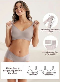 Momcozy Nursing Bras for Breastfeeding, YN21 Seamless Ultra Comfort Maternity Bra, Natural Shape, Pregnancy Sleep Bralette  - Image 4